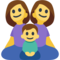 Family: Woman, Woman, Boy emoji on Facebook